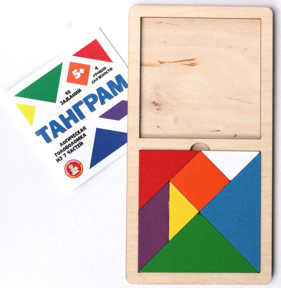 Gra logiczna puzzle drewniane Tangram