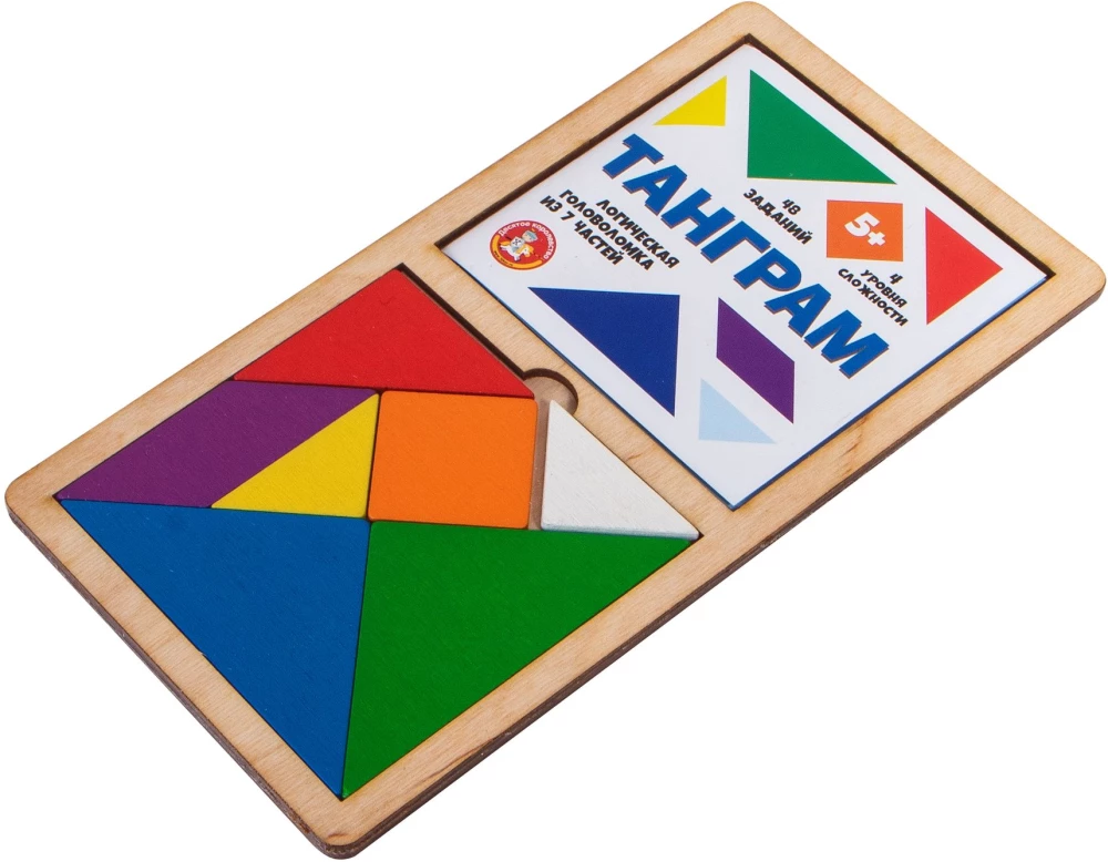 Gra logiczna puzzle drewniane Tangram