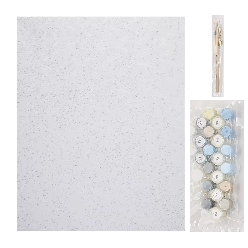 Numbered painting with gold leaf - New World, 40x50cm