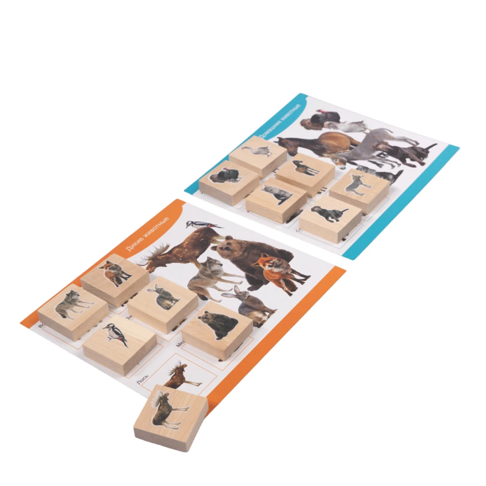 Wooden Lotto Domestic and Wild Animals