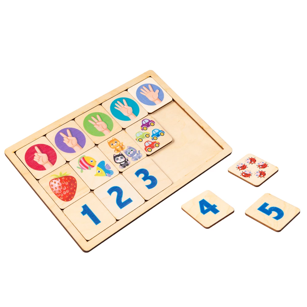Developing Wooden Puzzles - Counting to Five