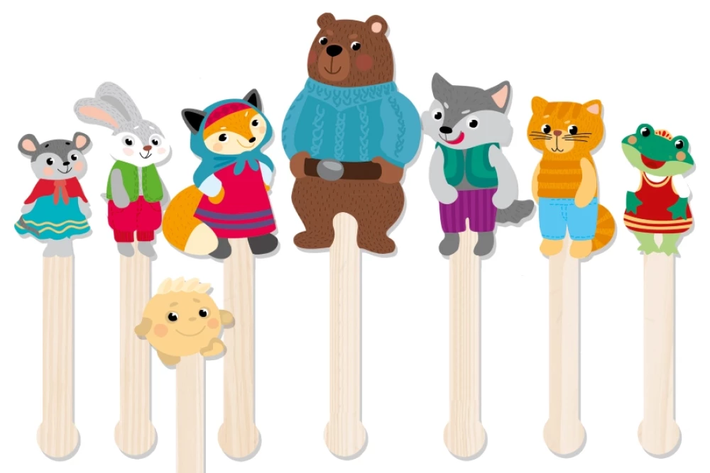 Puppet Set for Stick Theater - Favorite Tales