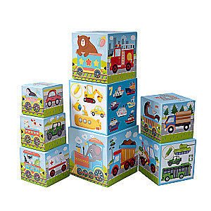 Educational pyramid of cubes 8 in 1 Transport
