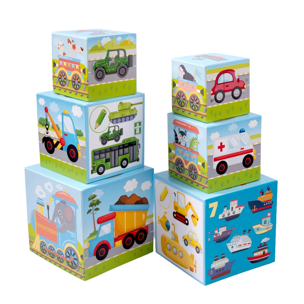 Educational pyramid of cubes 8 in 1 Transport