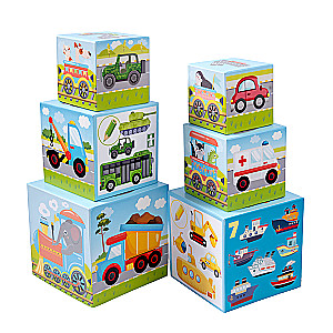 Educational pyramid of cubes 8 in 1 Transport