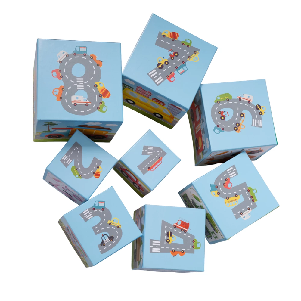 Educational pyramid of cubes 8 in 1 Transport