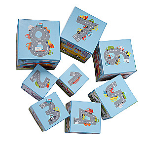 Educational pyramid of cubes 8 in 1 Transport
