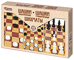 Gra planszowa - Warcaby klasyczne. Warcaby sto polowe. Szachy