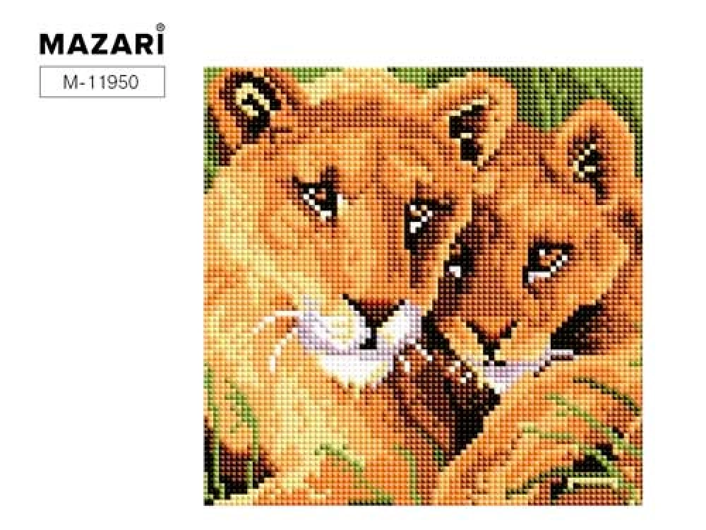 Diamond Mosaic Lions 20x20 cm