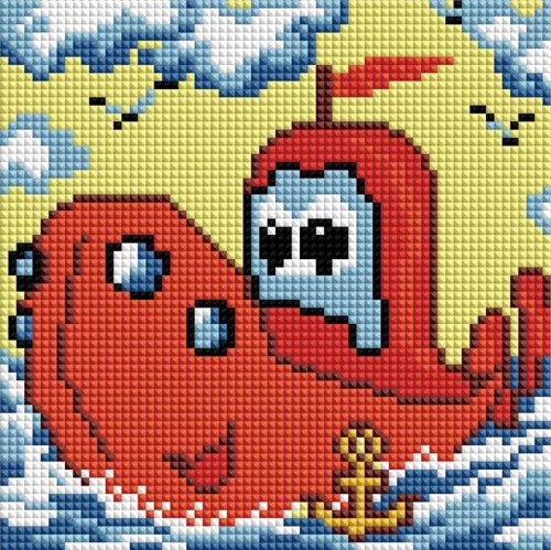 Diamond mosaic 20x20cm Cheerful little ship