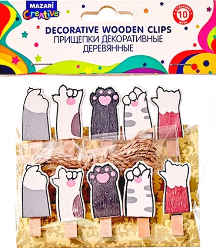 Decorative Wooden Clips Paws
