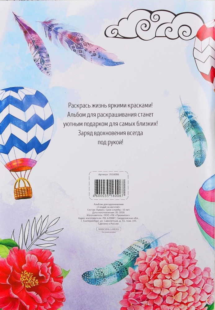 Раскраска - антистресс "Следуй за мечтой"