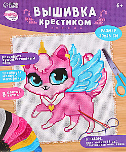 Haft krzyżykowy Kot-unihorn