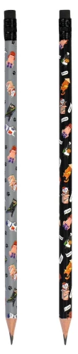 Pencil black graphite Cats of different countries