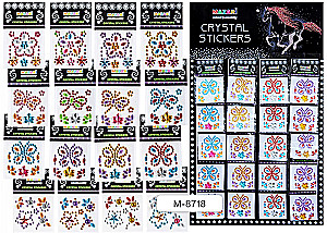 Strass-Aufkleber MAZARI Assortiment-2, 4 Designs (1 Stück)