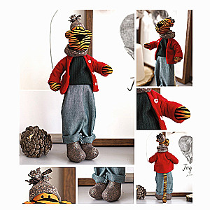 Zestaw do szycia. Pluszowa zabawka DIY Tygrys Richard, 25 cm