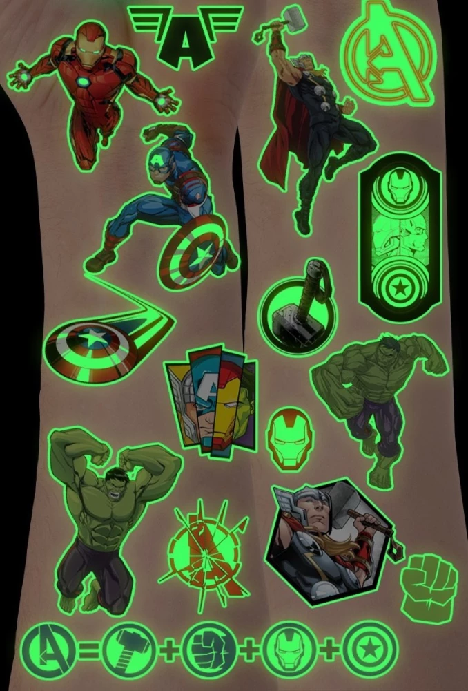 Naklejki transferowe Avengers (świecące w ciemności)