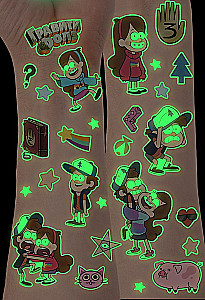 Przekładowe naklejki Gravity Falls (świecą w ciemności)