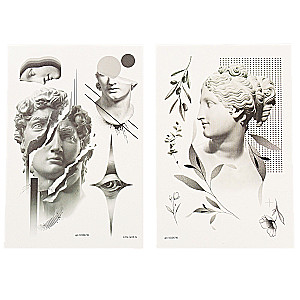 Temporary Tattoos Sculpture, temporary, 2 sheets, tattoo
