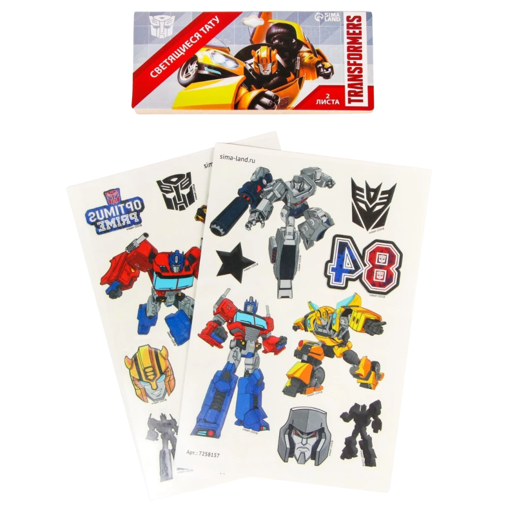 Tatuaże dziecięce, świecące w ciemności Transformers