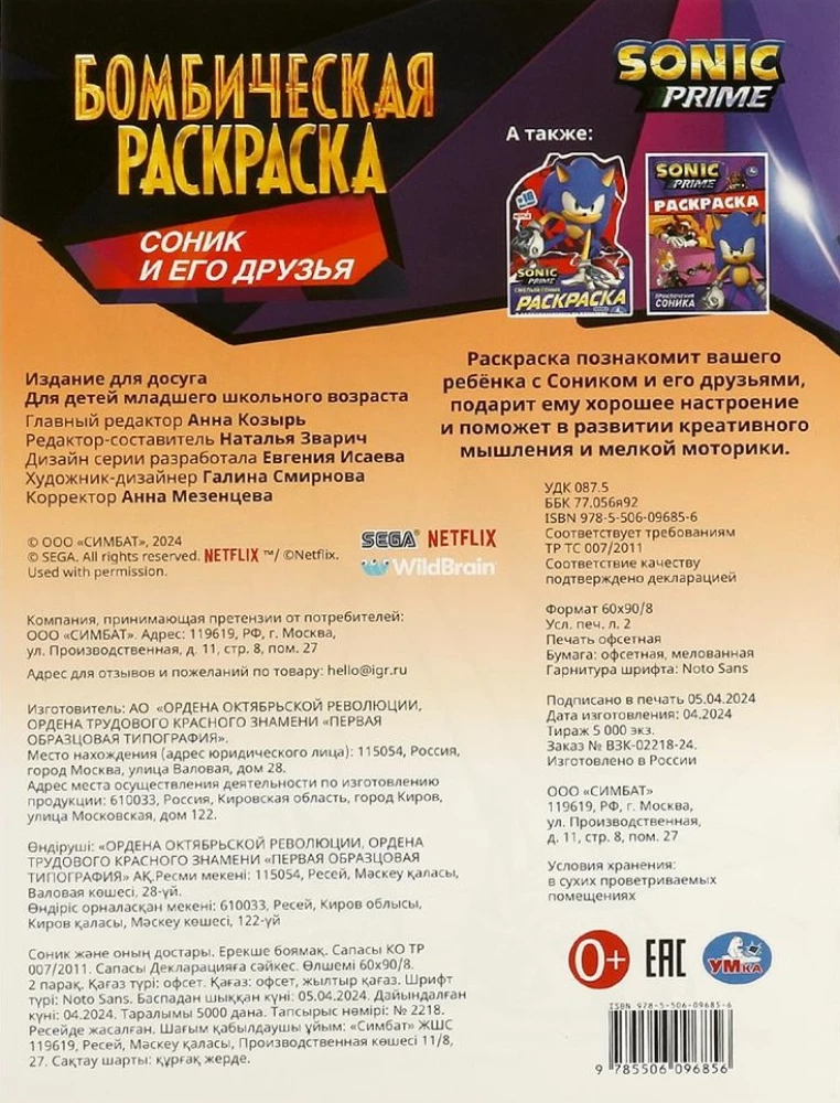 Oszałamiająca kolorowanka. Sonic i jego przyjaciele