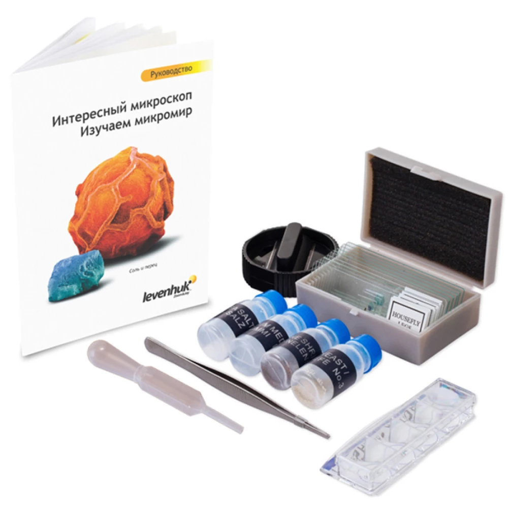 Levenhuk LabZZ M101 Orange Children's Microscope, 40x-640x, with Experiment Kit