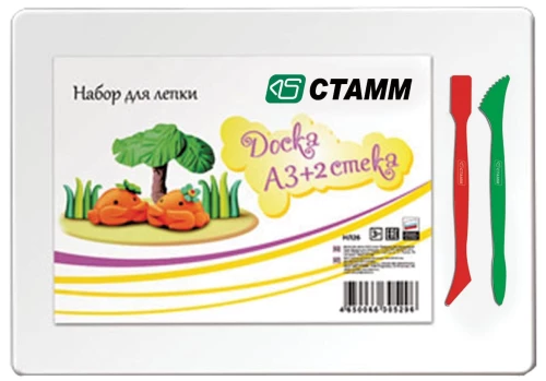 Deska do modelowania A3, 298x423 mm, biała, 2 narzędzia