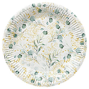 Одноразовые тарелки "Golden Eucalyptus" (8 шт.)