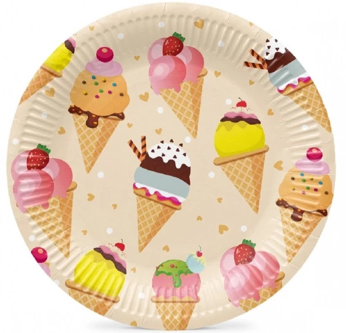 Jednorazowe talerze Ice Cream (8 szt.)
