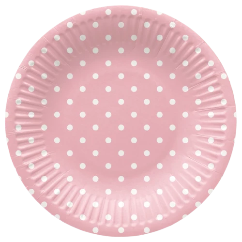 Jednorazowe talerzyki Dots Light Pink (8 sztuk)