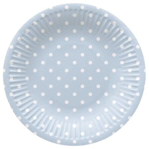 Talerze jednorazowe Dots Light Blue (8 sztuk)