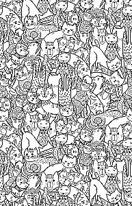 Find Your Kitty. A Coloring Book for Object Finding