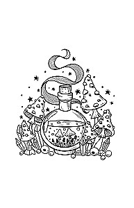 The Power of the Green Witch. Anti-Stress Coloring Book
