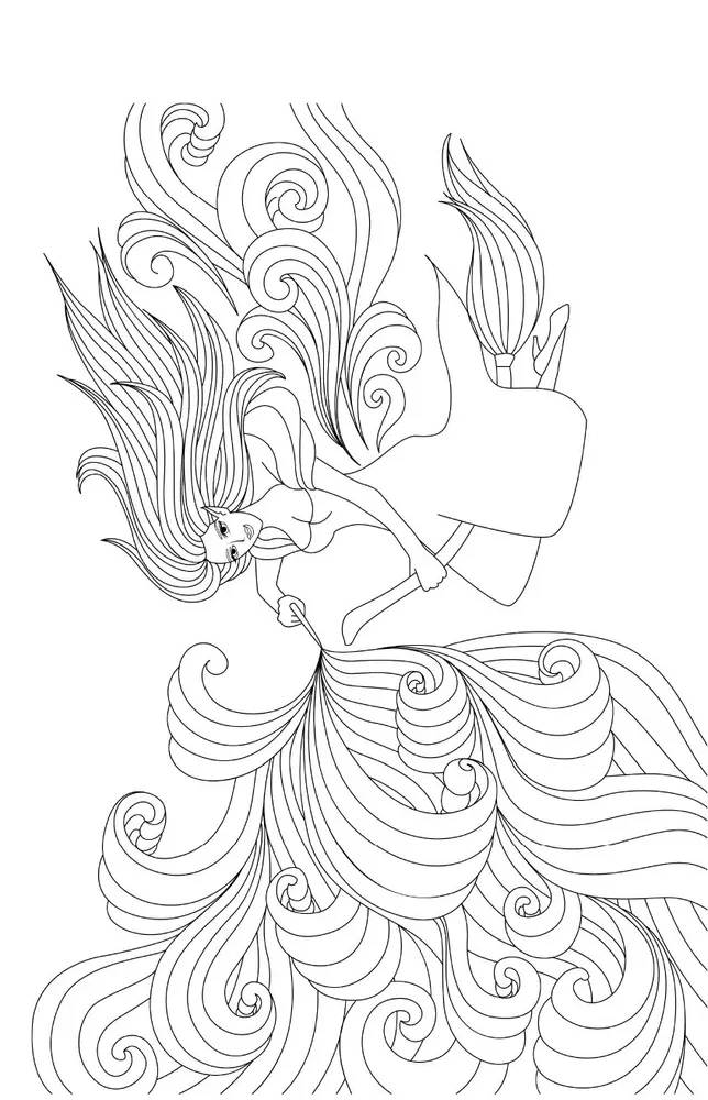 The Power of the Green Witch. Anti-Stress Coloring Book