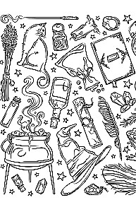 The Power of the Green Witch. Anti-Stress Coloring Book