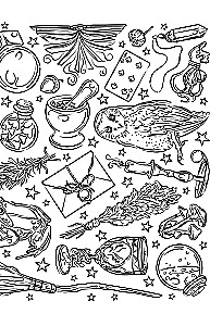 The Power of the Green Witch. Anti-Stress Coloring Book