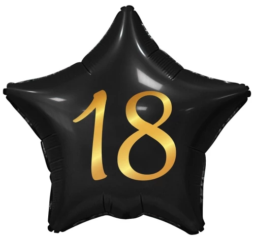 Balon foliowy w kształcie gwiazdy 18, czarny