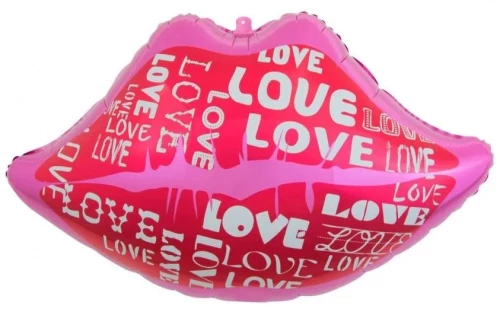Foliowy balon powietrzny Usta i Miłość