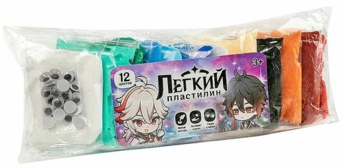 Lekki plastelina - Chłopiec anime, 12 delikatnych kolorów