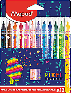 Filzstifte - Maped. Pixel Party, 12 Farben