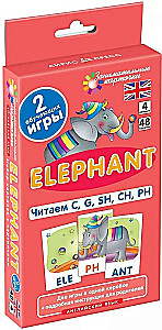 English Language. Elephant. Reading C, G, SH, CH, PH. Level 4. Set of cards
