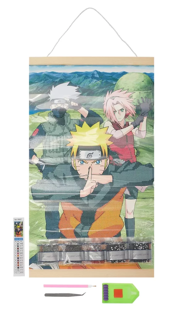 Алмазное панно на подвесе - Наруто. Naruto. Команда № 7