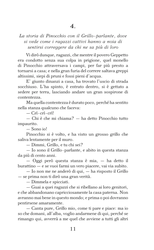 Pinokio nuotykiai. Medinio lėlės istorija. Lygis 1 (italų kalba)