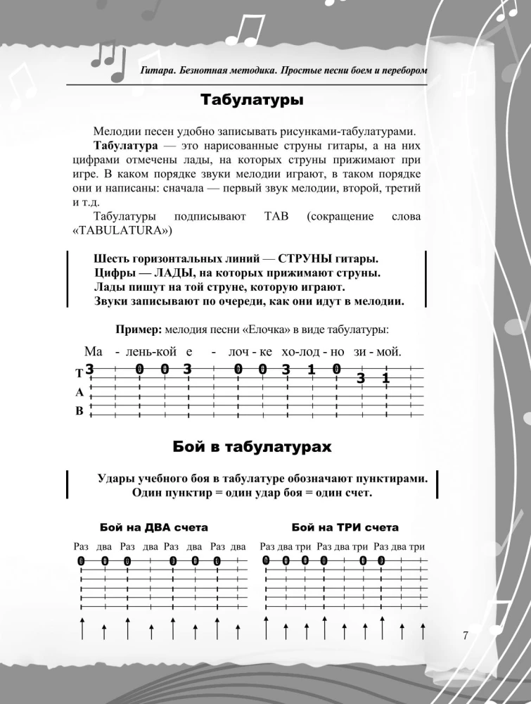 Nerakstytas gitaros grojimo metodas. Rusų dainos
