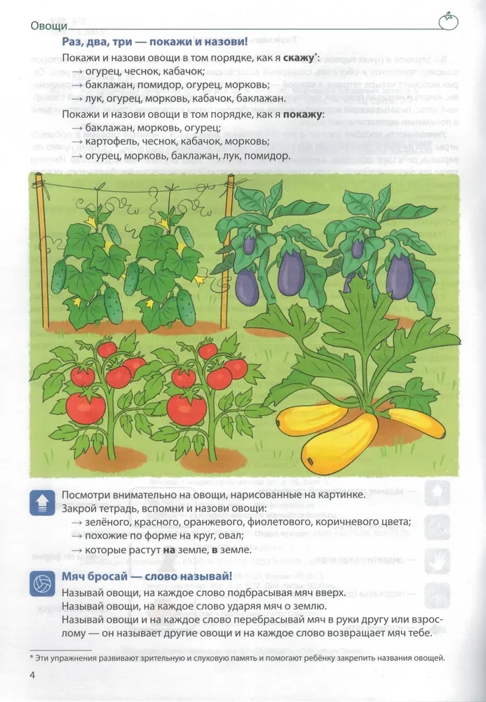 Sõnavara kujundamine. Köögiviljad, puuviljad, marjad, puud, lilled, seened