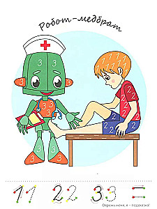 Rašymo pavyzdžiai-vaizdai. Robotai. Skaičiai ir ženklai