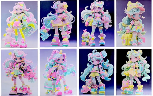 Diamantmalerei - Super Mädchen, 8 Designs im Sortiment