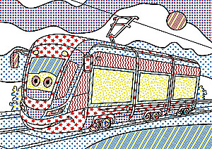 Magical Water Coloring. Urban Transport