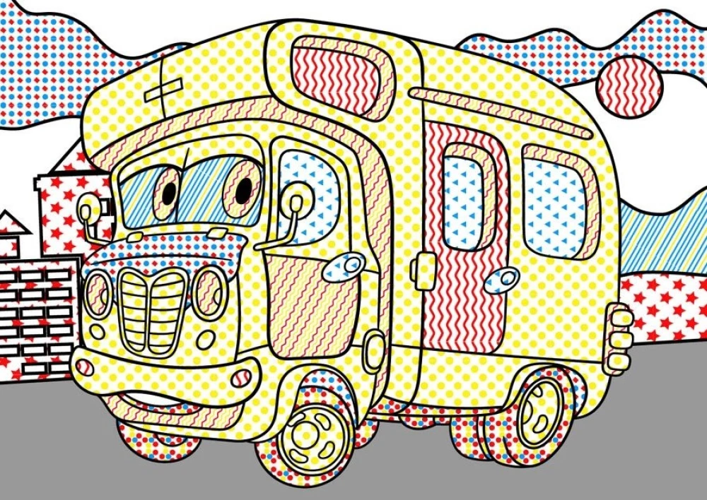 Magical Water Coloring. Urban Transport