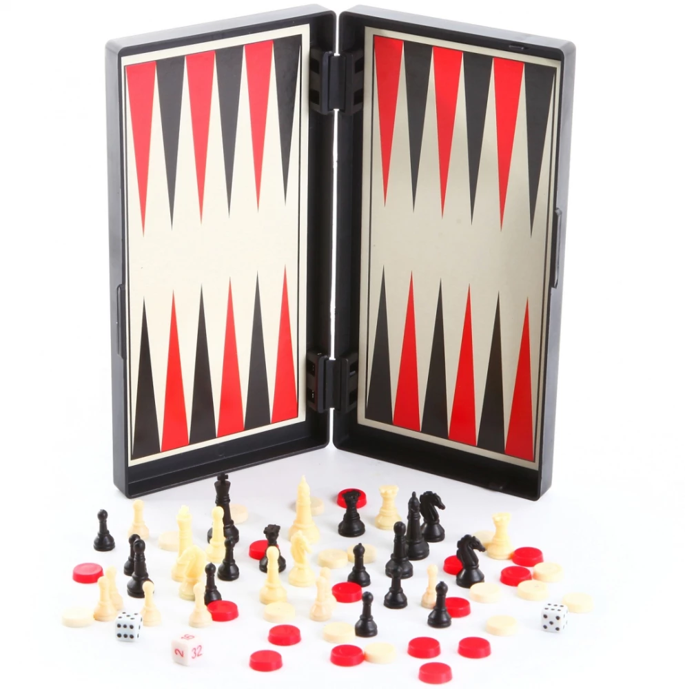 Spieleset 3 in 1 - Backgammon, Dame, Schach